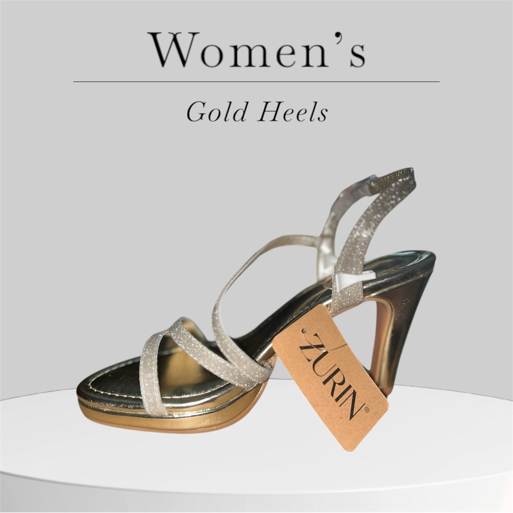 Zurin Women's Gold Strappy High Heels